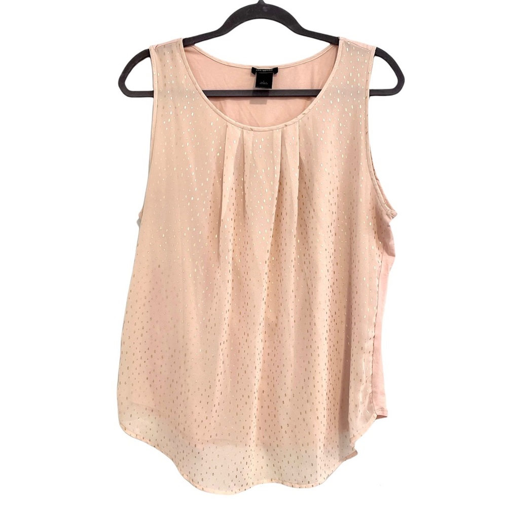 Ann Taylor Blush and Gold Sleeveless Blouse, L